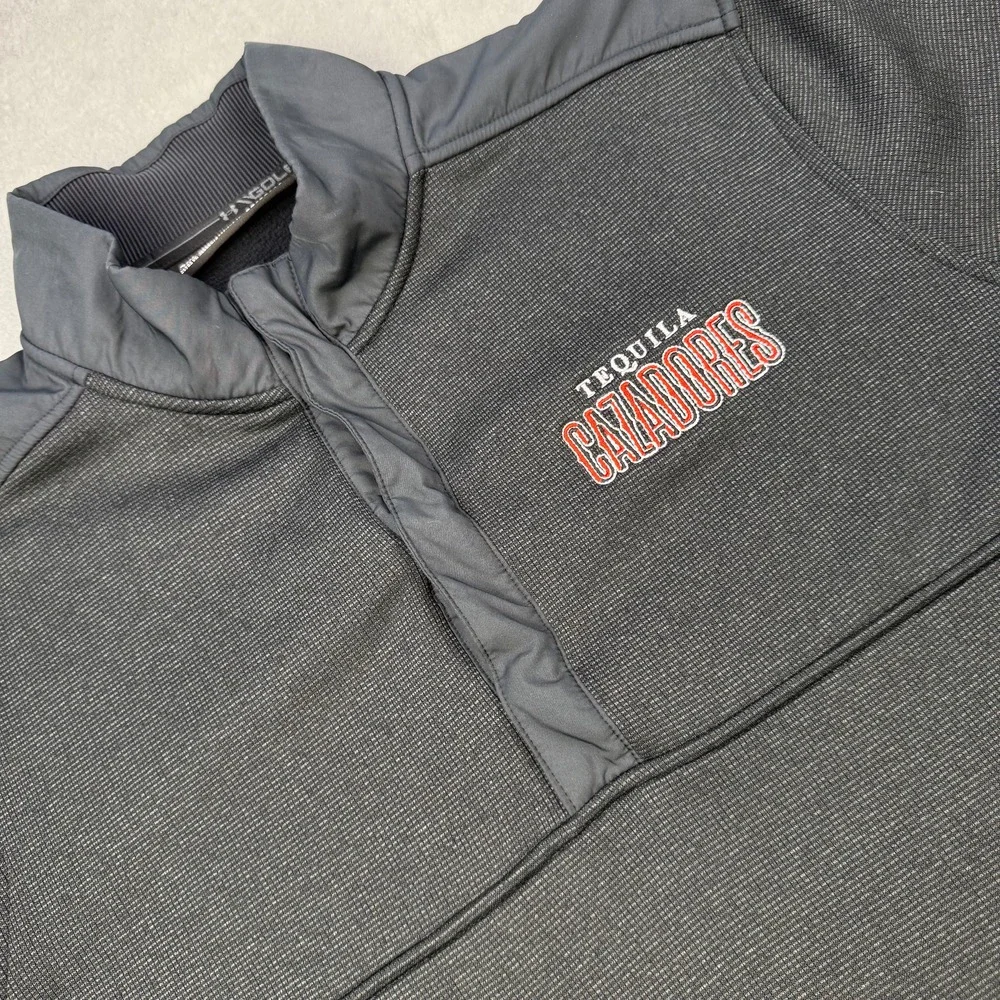 Under Armour Golf Sweatshirt Mens Large Gray 1/4 Zip ColdGear Tequila Cazadores